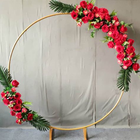 Tall Round Wedding arch/wedding decor/wedding backdrop/flower | Etsy Outdoor Wedding Backdrops, Diy Outdoor Weddings, Garland Wedding Decor, Wedding Stage Backdrop, Diy Wedding Backdrop, Arch Wedding, Wedding Arch Flowers, Ring Flower, Garland Wedding