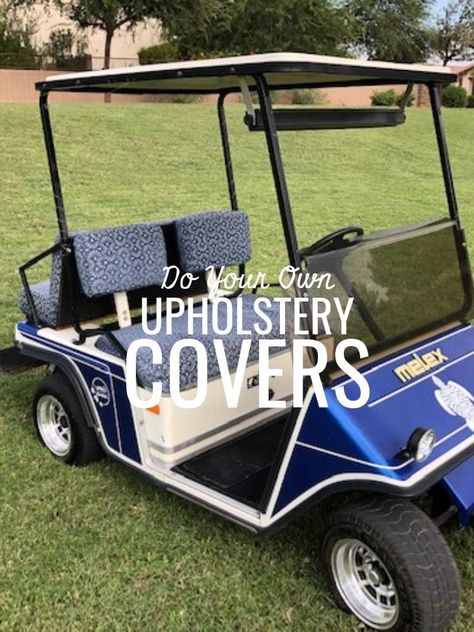 Diy Golf Cart Seat Covers, Diy Golf Cart Seat Cover Pattern Free, Golf Cart Makeover Diy, Golf Cart Restoration, Golf Cart Makeover Ideas, Golf Cart Seat Cover Pattern Free, Golf Cart Makeover, Golf Cart Paint Ideas, Diy Golf Cart