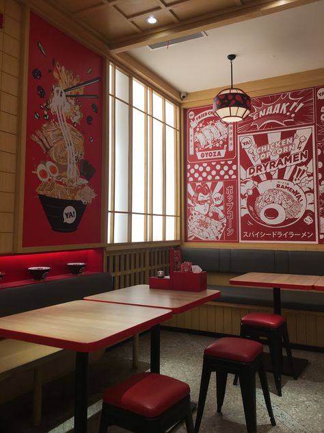 Small Chinese Restaurant Interior Design, Ramen Restaurant Design, Ramen Shop Design, Chinese Cafe Design, Chinese Restaurant Interior Design, Bao Restaurant, Chinese Restaurant Interior, Malaysian Restaurant, Japanese Restaurant Interior