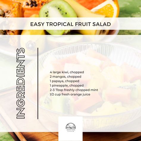 🌴🍍 Get ready to savor the flavors of summer with our recipe of the week: Easy Tropical Fruit Salad! This refreshing and vibrant dish is perfect for your summer gatherings. Bursting with juicy mango, sweet pineapple, and zesty lime, it's a tropical paradise in every bite. Try this easy and healthy fruit salad recipe today! 🌺🥝🍍🥭 #EasyRecipe #TropicalFruitSalad #SummerVibes #HealthyEating #FruitSalad #SummerRecipe #HealthyLifestyle #FreshFruit #Delicious #Foodie Easy Tropical Fruit Salad Ser... Tropical Healthy Food, Hawaii Fruit Salad, 24 Hour Salad Fruit, Healthy Fruit Salad Recipes, Tropical Fruit Salad Aesthetic, Healthy Fruit Salad, Tropical Fruit Salad, Summer Gathering, Fruit Salad Recipes