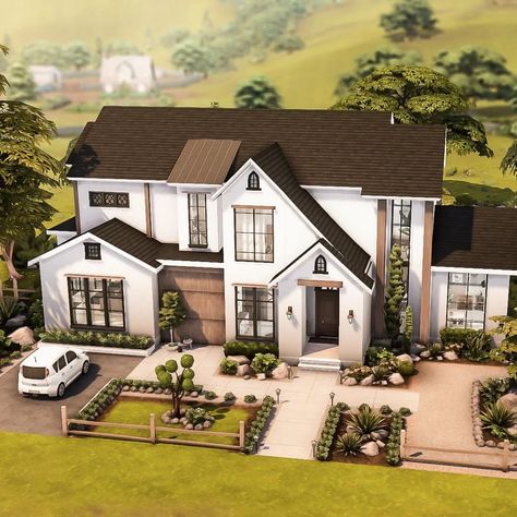 Sims 4 Homes, Sims 4 Modern House, The Sims Houses, Casa The Sims, Sims 4 Building Ideas, Sims 4 Houses Layout, Sims4 House, The Sims 4 Lots, Sims Freeplay Houses