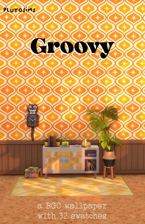 Mod Wallpaper, 60s Wallpaper, Sims Building, 4 Wallpaper, Sims Four, Sims4 Clothes, Sims 4 Cc Packs, Sims 4 Cc Furniture, A Wallpaper