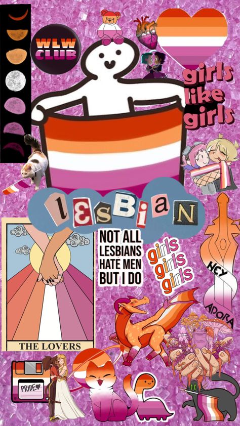 Lesbian wallpaper Lesbian Wallpaper, Gay Quotes, I Need A Girlfriend, Need A Girlfriend, Lgbt Sticker, Lgbt Humor, Lesbian Pride Flag, Meaningful Drawings, Lgbt Love