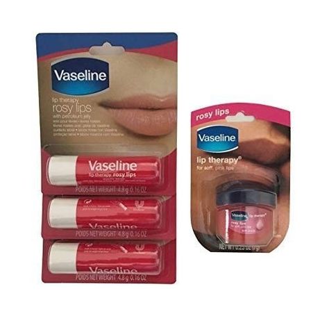 Vaseline Rosy Lips, Aloe Vera Lip Balm, Nivea Lip Balm, Lips Essentials, Vaseline Lip Therapy, Skin Scrub, Makeup Nails Designs, Lip Therapy, Vaseline Lip