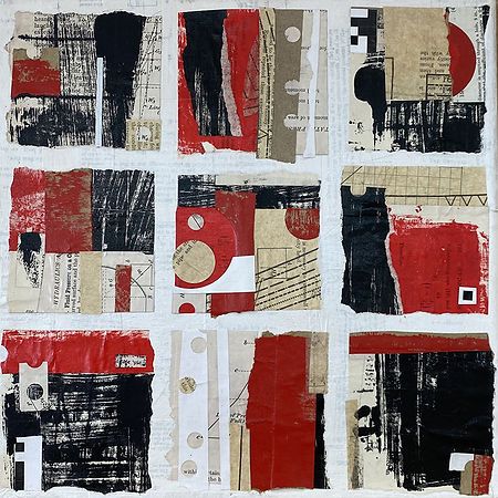 Grid Journaling, Paper Quilts, Sue Johnson, Abstract Figure Art, Collage Pieces, Paper Quilt, Collage Art Projects, Paper Collage Art, Diy Journal Books