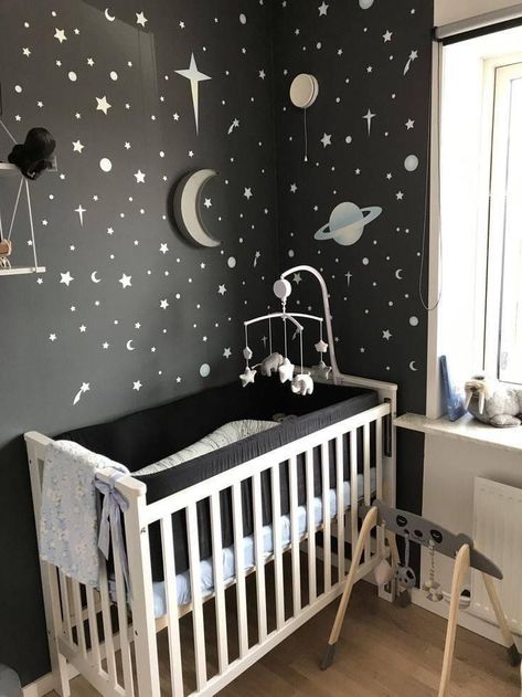 18 Ideas Expert Tips for a Chic and Timeless Grey Nursery Design in 2024 Unusual Nursery Ideas, Witchy Nursery Ideas, Witchy Nursery, Gothic Baby Nursery, Night Sky Nursery, Celestial Nursery, Dark Nursery, Goth Baby, Baby Room Themes