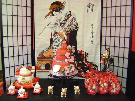 My geisha birthday party 2016 Japanese Party, Asian Party, Diy Accessories, Birthday Party, Birthday