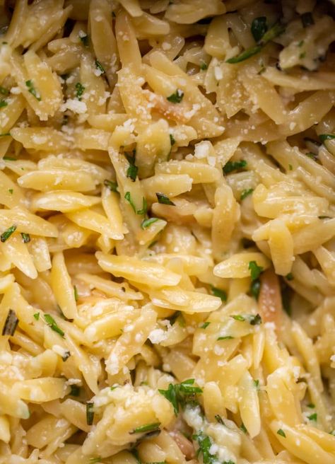 Parmesan Orzo - Parmesan Orzo Side Dish Recipe Orzo Side Dish, Orzo Side, Orzo Recipes Side, Pork Milanese, Orzo Pasta Recipes, Parmesan Orzo, Side Dishes For Fish, Orzo Dishes, Fish Steak