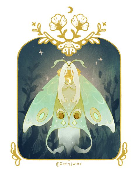 Pixie Design Character, Luna Moth Character Design, Lunar Moth Character Design, Lunar Moth Fairy, Moth Person Character Design, Moth Character Design, Moth Character, Moth Oc, Fairy Oc