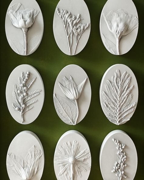 Botanical bas-relief🌿 “Botanical mix” Size: 23x32cm April 2024 #basrelief #decor #plasterart #design #botanicalbasrelief #floraldecor #casting #art #flowers #kstudioart Botanical Bas Relief, Botanical Plaster Casting, Plaster Flowers, Bas Relief Art, Ceramic Relief, Clay Moulding, Clay Texture, Floral Texture, Clay Tiles