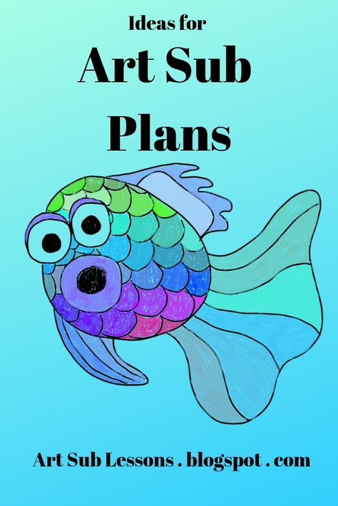 Ideas for Art Sub Plans.....Funky Fish..... Fun Elementary Art Lessons Art Substitute Plans, Chuck Close Art, Color Art Lessons, Art Sub Lessons, Easy Art Lessons, Funky Fish, Art Sub Plans, Kindergarten Art Lessons, Art Plan