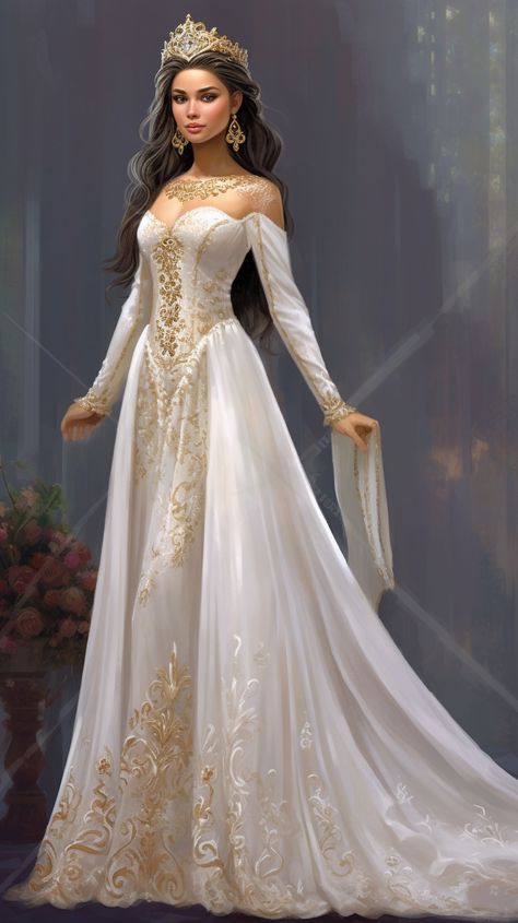 Cake Engagement, Fantasy Wedding Dress, Queen Gown, Royalty Dress, Queen Outfits, Royal Wedding Dress, Engagement Dress, Fantasy Dresses, Royal Dresses