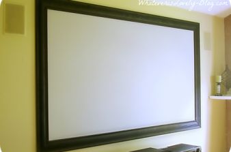 Our DIY home theater features a projector TV and our framed out screen… :: Hometalk Projector Screen Ideas, Diy Home Theater, Home Theater Screens, Projector Wall, Diy Projector, Home Cinema Projector, Projector Tv, Home Theater Furniture, Movie Room Decor