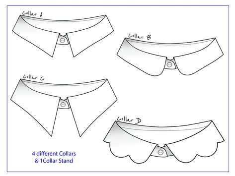 Detachable Collar Pattern, Detached Collar, Collar Sewing Pattern, Dickey Collar, Collar Sewing, False Collar, Collars Diy, Fake Collar, Detachable Collar