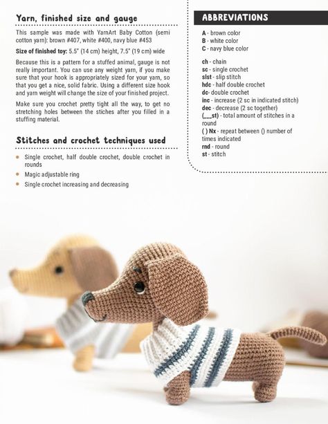 Free Crochet Dachshund Pattern, Weiner Dog Crochet Pattern, Dog Free Crochet Pattern, Dachshund Crochet Pattern Free, Crochet Dachshund Pattern Free, Crochet Dog Pattern Free, Crochet Dachshund Pattern, Crochet Dog Toys, Free Crochet Dog Patterns