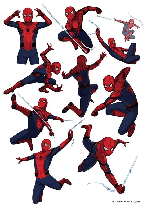 Poses For Spiderman, Spiderman Swinging Poses Drawing, Spiderman Swinging Poses Reference, Spiderman Swinging Poses, Spiderman Reference Poses, Spider Man Reference Poses, Spiderman Anatomy, Spiderman Poses Reference Drawing, Spider-man Poses