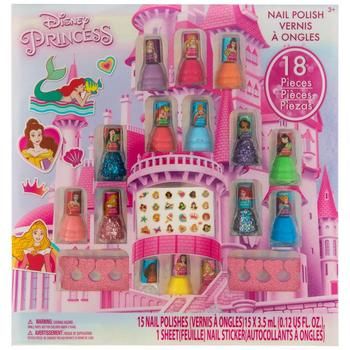 Volume: 0.12 Ounces (3.5mL) Color: Pink, Blue, Purple & Green Age Grade: 3+ Quantity: 15 - Nail Polishes, 1 - Sticker Sheet & 2 - Toe Spacers Make your nails look princess-ready with this Disney Princess Nail Polish Set! This set features an assortment of different colored nail polishes along with matching glitter ones. There are even nail stickers and sparkly toe separators for easy customization. Use this to adorn your little one's nails for their next Disney-themed party! Disney Princess Nail, Disney Princess Nail Polish, Disney Princess Nails, Toe Spacers, Unicorn Room, Disney Theme Party, Barbie Room, Xmas 2024, Nail Polish Set