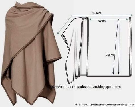 Poncho Pattern Sewing, Sewing Clothes Women, Fashion Design Patterns, Poncho Pattern, Fits Clothes, Couture Mode, Diy Sewing Clothes, Clothes Sewing Patterns, Fashion Sewing Pattern