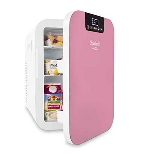 Mini Fridge Pink, Mini Fridge In Bedroom, College Desk, Cool Mini Fridge, Pink Tools, Kawaii Bedroom, Digital Thermostat, Kids Electronics, Portable Cooler