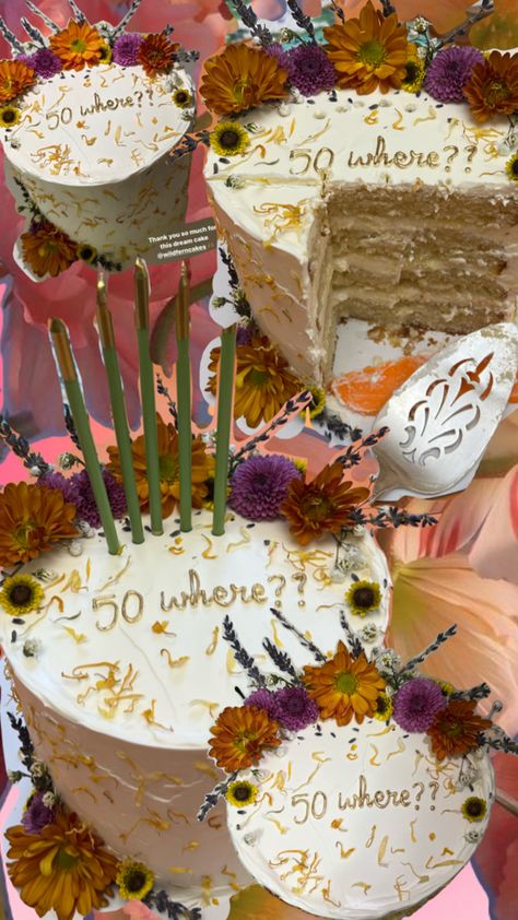 Mom’s 50th birthday cake summer flower aesthetic inspired Summer Flower Aesthetic, Birthday Cake Summer, Cake Summer, 50th Birthday Cake, Dream Cake, Summer Flowers, 50th Birthday, Birthday Cake, Cake