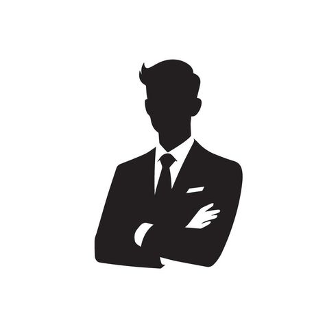 Man With Suit, Standing Illustration, Editing Assets, Mouth Animation, Man Silhouette, Vector Animation, Illustration Business, Men Logo, Man Vector