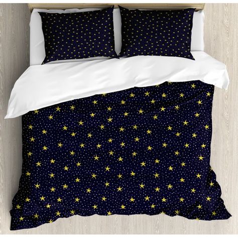 Starry Bedroom, Celestial Bedroom, Star Bedding, Sky King, King Size Duvet Covers, Bed Quilt Cover, King Size Duvet, Black White Yellow, Graduation Project