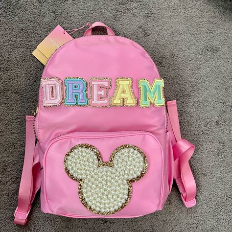 Nwt Stoney Clover Lane Backpack. Comes With Letters And Mickey Mouse Sticker Mint Backpack, Mickey Mouse Stickers, Princess Backpack, Clear Backpack, Cotton Purse, Orange Backpacks, Backpack Outfit, Flap Backpack, Pink Backpack