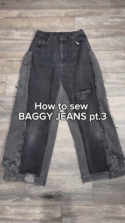 How To Style Baggy Jeans, Designing Dress, Clothes For College, Jeans Upcycle, How To Make Jeans, Jeans Tutorial, Jean Diy, Denim Diy Clothes, Homemade Clothes