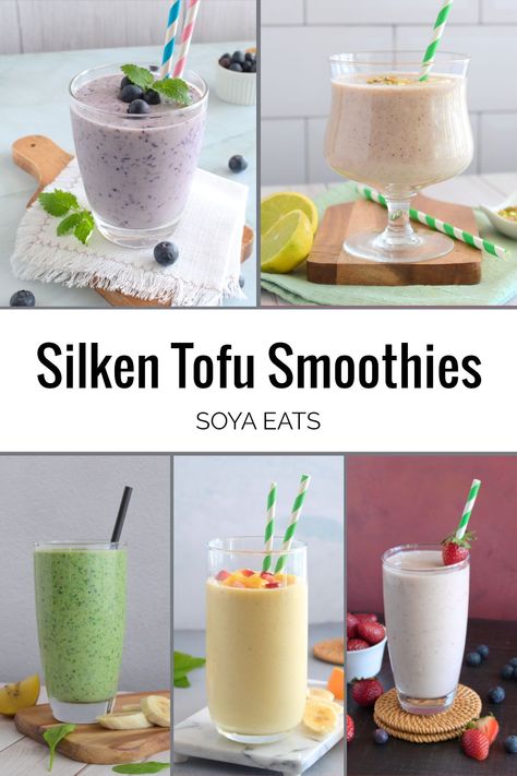 Silken Tofu Protein Shake, Vegan Tofu Smoothie, Tofu In Smoothies, Tofu Smoothie Recipes Silken, Smoothies With Tofu, Silken Tofu Recipes Breakfast, Silken Tofu Smoothie Recipes, Soft Silken Tofu Recipes, Tofu Smoothie Recipes