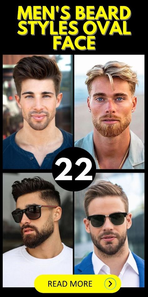 Find the perfect beard style for your oval face with these medium length hair and short style haircut ideas. #beardstyles #ovalface Beard Styles For Oval Face For Men, Oval Face Beard For Men, Short Beard Round Face, Beard Style For Oval Face Shape Men, Oval Face Beard Style, Oval Face Hairstyles Mens Short, Long Hair Oval Face, Men's Beard Styles, Short Beard Styles For Men