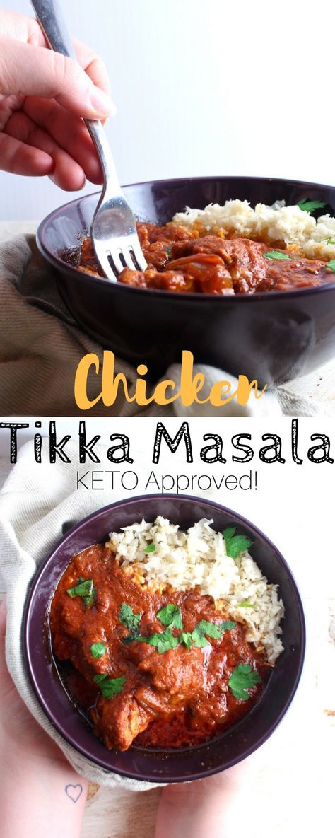 Keto Chicken Tikka Masala - If you are looking keto recipes for dinner, or meal prep, look no further, this is the dish to make! Keto Chicken Tikka Masala, Breakfast Recipes Vegetarian, Recipes Instapot, Vegetarian Indian, Chicken Tikka Masala, Recipes For Dinner, Chicken Tikka, Low Carb Chicken, Keto Chicken