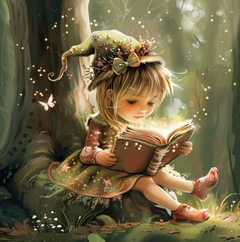 Fairy Reading A Book, Fairy Garden Ideas Enchanted Forest, Simple Cute Hairstyles, Ge Aldrig Upp, Disney Movie Art, Sweet Drawings, Elves And Fairies, Watercolor Subjects, Fairy Dragon