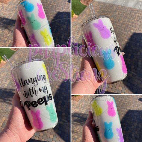 Peeps Easter, Tumbler Cups Diy, Easter Peeps, Loose Glitter, Custom Glitter, Diy Tumblers, Myrtle Beach Sc, Tumbler Cups, Stainless Steel Tumbler