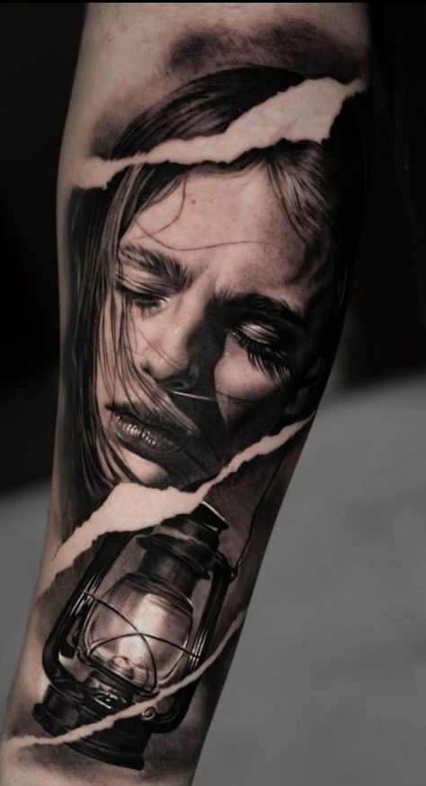 Colour Tattoo For Women, Emo Tattoos, Hyper Realistic Tattoo, Girl Face Tattoo, Full Sleeve Tattoo Design, Special Tattoos, Wicked Tattoos, One Piece Tattoos, London Tattoo