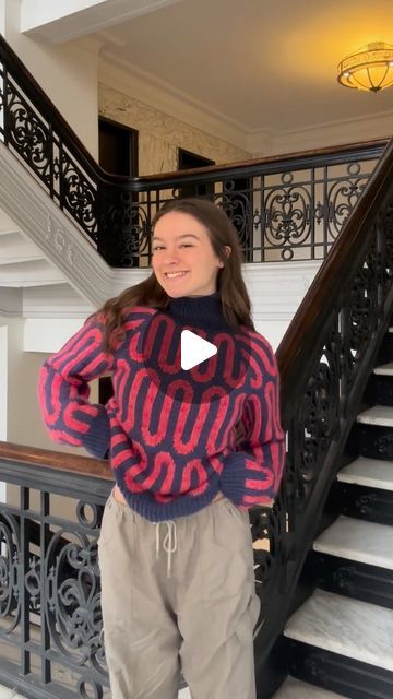 Emily on Instagram: "Wave sweater is officially finished!! Here’s me having fun and doing my silly little sweater modeling 🫶🏼 #knitting #wavesweaterkal" Wave Sweater, February 11, Better Day, Having Fun, Knitted Sweaters, Knitting, Crochet, On Instagram, Instagram