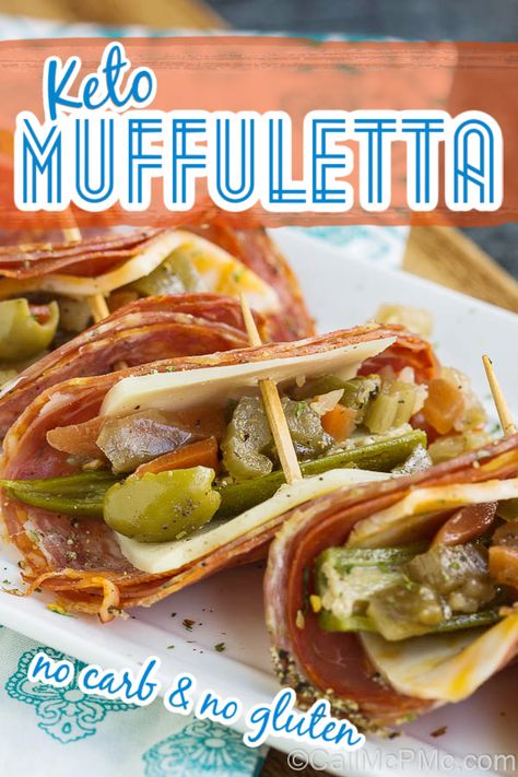 This is a quick and easy grazing appetizer of cured meats, cheeses, olives, and giardiniera. Antipasto Tacos, 3 Ingredients Recipes, Muffuletta Recipe, Keto Bites, Mermaid Food, Hearty Recipes, Preserving Vegetables, No Carbs, Awesome Appetizers