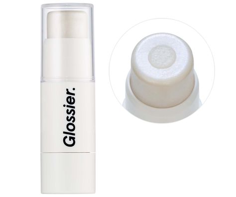 Glossier Haloscope Moonstone, Glossier Highlighter, Dewy Highlighter, Glossier Haloscope, Highlighter Stick, Dark Red Lips, Sephora Skin Care, Glossy Makeup, Liquid Blush