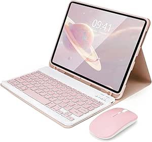 SOPPY Keyboard Case for iPad with Mouse, Compatible for iPad Air 6th (M2) 11" 2024, iPad Air 5th, iPad Air 4th, iPad Pro 11 inch 2018-2022, Detachable Keyboard Case, Built-in Pencil Slot - Pink - US Ipad Case With Keyboard, Ipad Keyboard Case, Pink Ipad, Ipad Pro 11 Inch, Pink Amazon, Obx Dr, Keyboard Case, Case For Ipad, Keyboard And Mouse