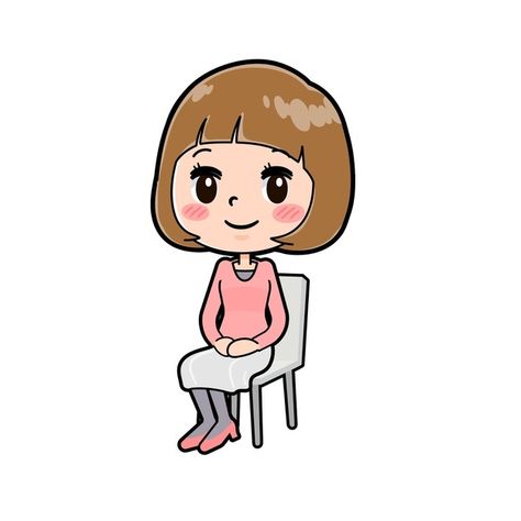 A young woman with a gesture of sitting.... | Premium Vector #Freepik #vector #character #cartoon #cute #woman Illustration Reference, Craft Market Display, Brown Mugs, Craft Market, Market Display, Blue Cocktails, Character Cartoon, Canva Element, Blue Hawaii