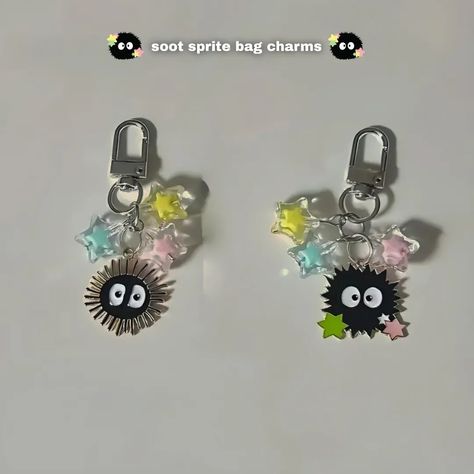 get these soot sprite bag charms inspired from spirited away! a must-have for studio ghibli fans! price: pkr 400 each ◕ handmade products ◕ product might be different from the picture due to lighting and effects 😓😓 ◕ for international shipping, see "ww shipping" highlight for shipping in Pakistan, see "pk shipping" highlight ◕ pls read shop policy before ordering follow @arzuubeadshop for more! pls ignore 👇 Keywords: [handmade charm, soot sprite, spirited away, ghibli keychain, kawa... Ghibli Soot Sprites, Ghibli Keychain, Soot Sprite, Soot Sprites, Bag Charms, Handmade Charms, Handmade Products, Studio Ghibli, Pakistan