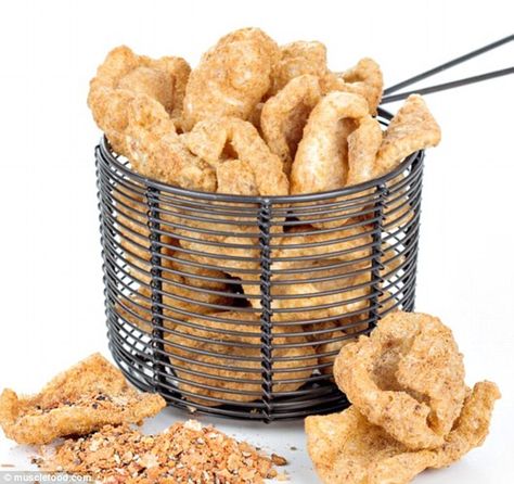 Now pork SCRATCHINGS are a super food Healthy High Protein Snacks, Super Snacks, Muscle Food, Super Food, High Protein Snacks, Protein Snacks, Savory Snacks, Online Food, Bars Recipes