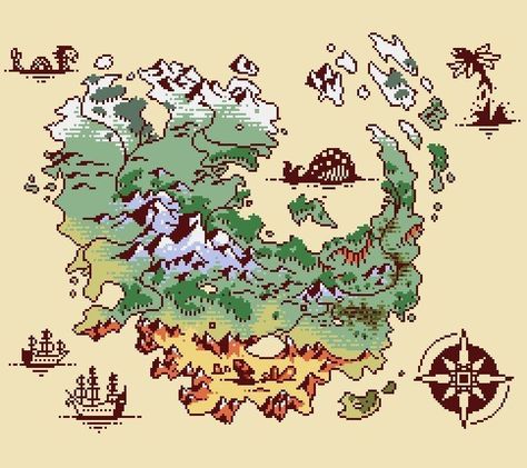 Map Sketch, Pixel Art Landscape, Fantasy Map Making, Game Map, Piskel Art, Fantasy World Map, Map Making, Pixels Art, Pixel Art Tutorial