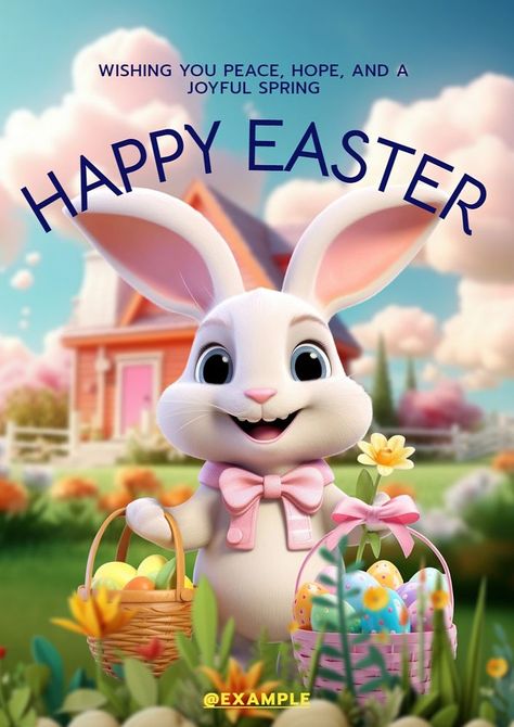 Easter Flower Basket, Happy Easter Poster, Decorate Ideas, Easter Poster, Toy Rabbit, Easter Flower, Adobe Photoshop Design, Happy Easter Bunny, About Easter