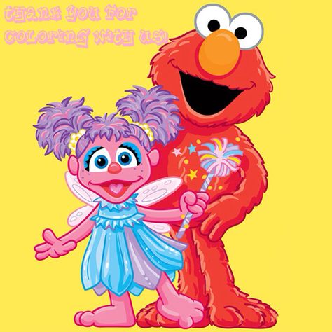 Elmo & Abby Elmo T Shirt, Sesame Street Crafts, Abby Cadabby Sesame Street, Abby Cadabby Party, Elmo Coloring Pages, Elmo First Birthday, Abby Cadabby, Elmo Birthday Party, Sesame Street Birthday Party