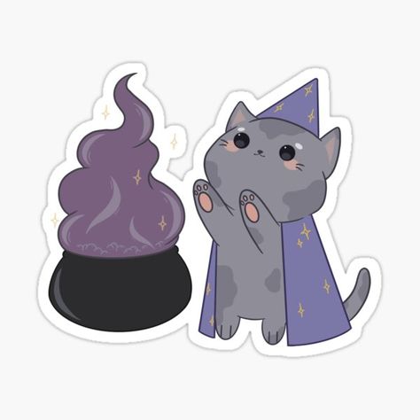 Witch Stickers Printable, Witches Stickers, Cool Stickers Aesthetic, Designer Stickers, Witch Stickers, A4 Sticker, Imprimibles Halloween, Stickers Journaling, Ugly Cat