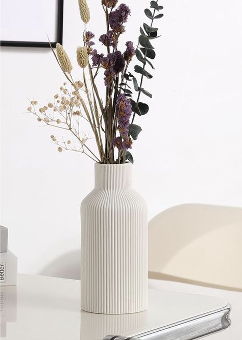 White Ceramic Flower Vase,Minimalist Modern Home Decor,Small Pampas Grass Vases for Decor,Table,Shelf Bookshelf Decor,Mantel,Entryway Decor and Centerpieces(8 in) Minimalist Bookshelves, Pampas Grass Vase, Vase Minimalist, Modern Rustic Farmhouse, Ceramic Flower Vase, White Ceramic Vases, Ceramic Flower, Bookshelf Decor, Floral Vase