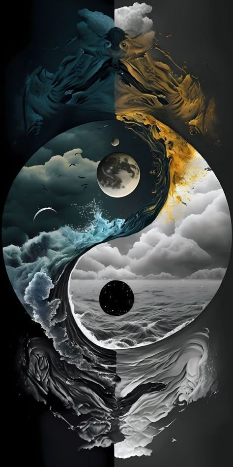 Ying Yang Art, Yin Yang Art, Samurai Wallpaper, Dark Phone Wallpapers, Wallpaper Abstract, Cool Wallpapers Art, Ying Yang, Cool Wallpapers, Yin Yang