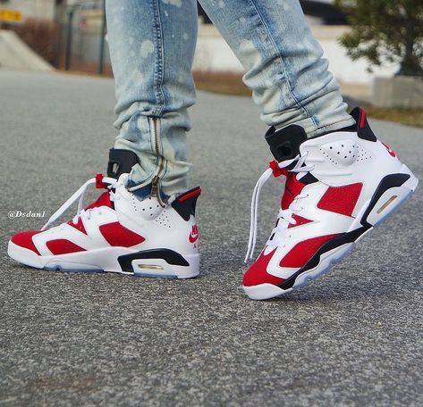 Jordan 6 Carmine Outfit Men, Jordan 6 Carmine Outfits, Jordan Retro 6, Nike Air Jordan Shoes, Nike Shoes Jordans, Sneaker Match Tees, Jordan Shoes Retro, Nike Air Shoes, Jordan 2