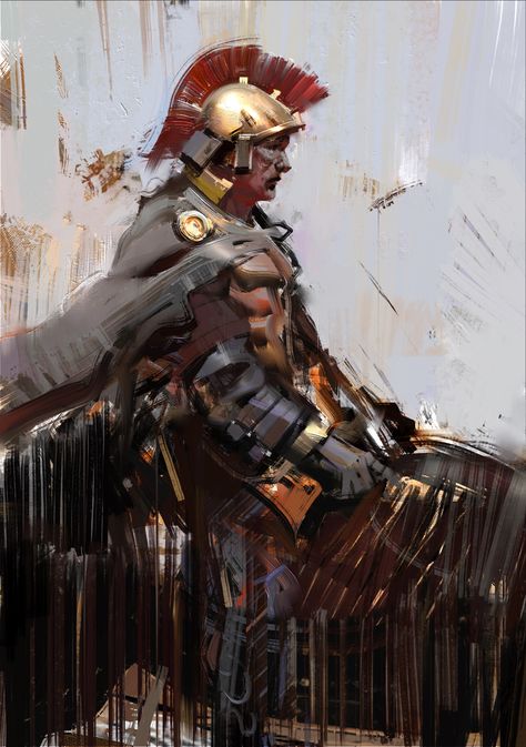 Roman soldier by jamajurabaev on deviantART Jama Jurabaev, Craig Mullins, Illustration Reference, Painterly Style, Roman Soldier, Epic Characters, Roman Soldiers, 2d Art, Painting Style