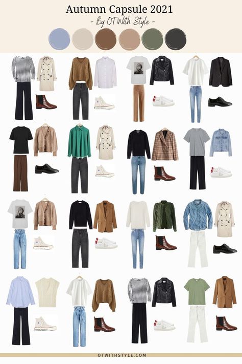 This autumn, I created a seasonal capsule wardrobe in a casual classic style and a neutral color palette. Find out how many outfit variations you can create from just 34 items and get some outfit inspiration for your autumn wardrobe. Autumn Color Palette Fashion, Classic Casual Style, Build A Capsule Wardrobe, Capsule Wardrobe Women, Classic Capsule Wardrobe, Capsule Wardrobe Outfits, Fashion Capsule Wardrobe, Capsule Outfits, Fall Capsule Wardrobe